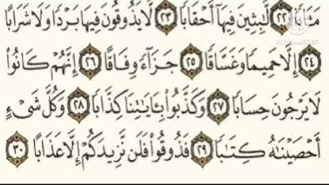 سورة النبأ مكتوبة برواية حفص عن عاصم القارئ محمد الصباغ