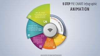 45.Create 5 Step PIE CHART Infographic Animation|Powerpoint Animations