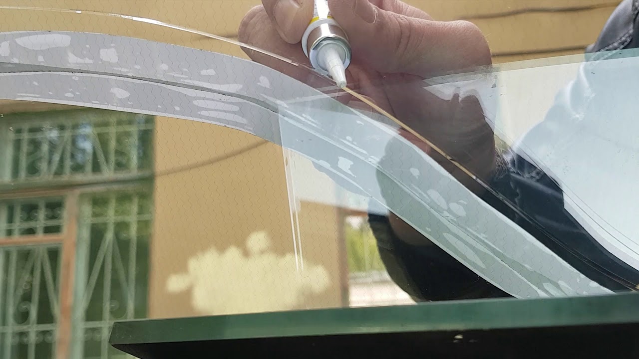 Заливка трещины стекла land rover - YouTube