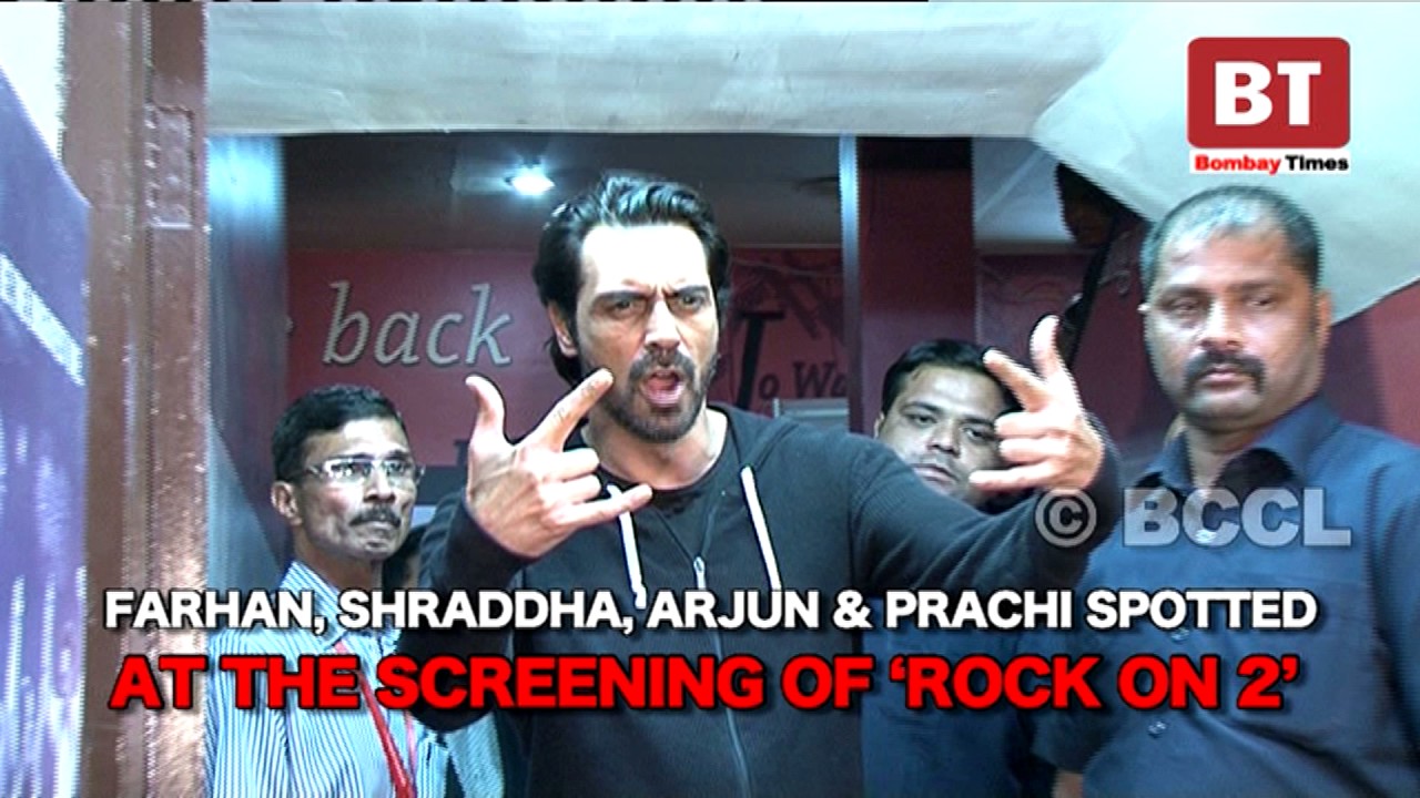Bollywood stars spotted at the screening of 'Rock On 2'