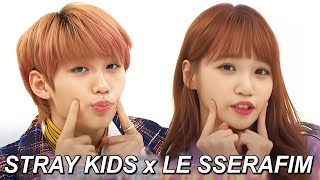 STRAY KIDS & LE SSERAFIM radiating chaotic sibling energy (funny moments)