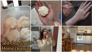 cleaning day 🧹 , desi ghee easy way and easy  Manicure 💅