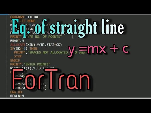 How To Find Equation Of Straight Line Fortran Ssest Explanation Youtube