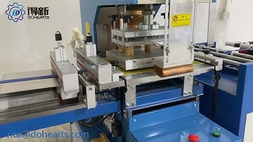 automatic heat press machine for elastic ribbon logo embossing machine,3D raised logo embossing