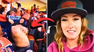 Edmonton Oilers fan describes why she flashed her b**bs
