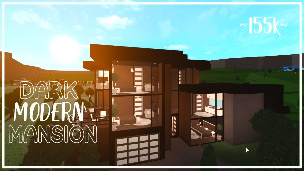DARK MODERN MANSIONNO LARGE PLOTBLOXBURG SPEEDBUILD155K YouTube