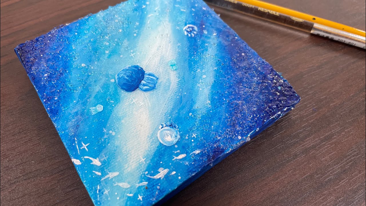 メディウムとアクリル絵の具でクラゲを描く｜メイキング｜Painting