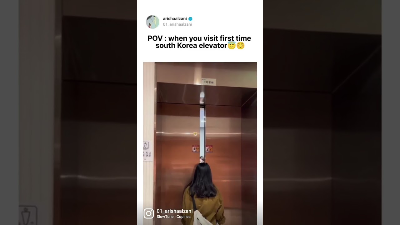 first time visit south korea elevator be like😂🥰 