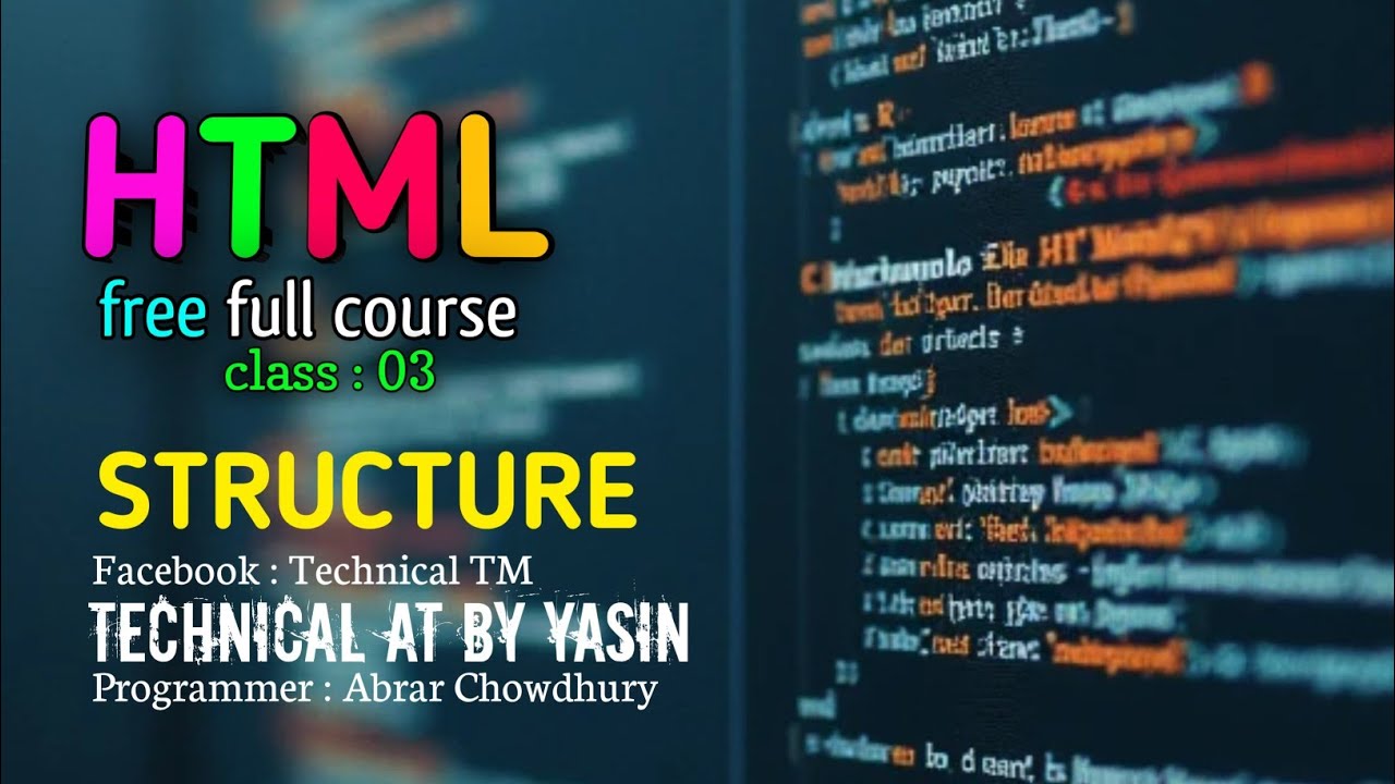 Html Tech HTML class : 03 || Full course || Technical AT || Website design - YouTube