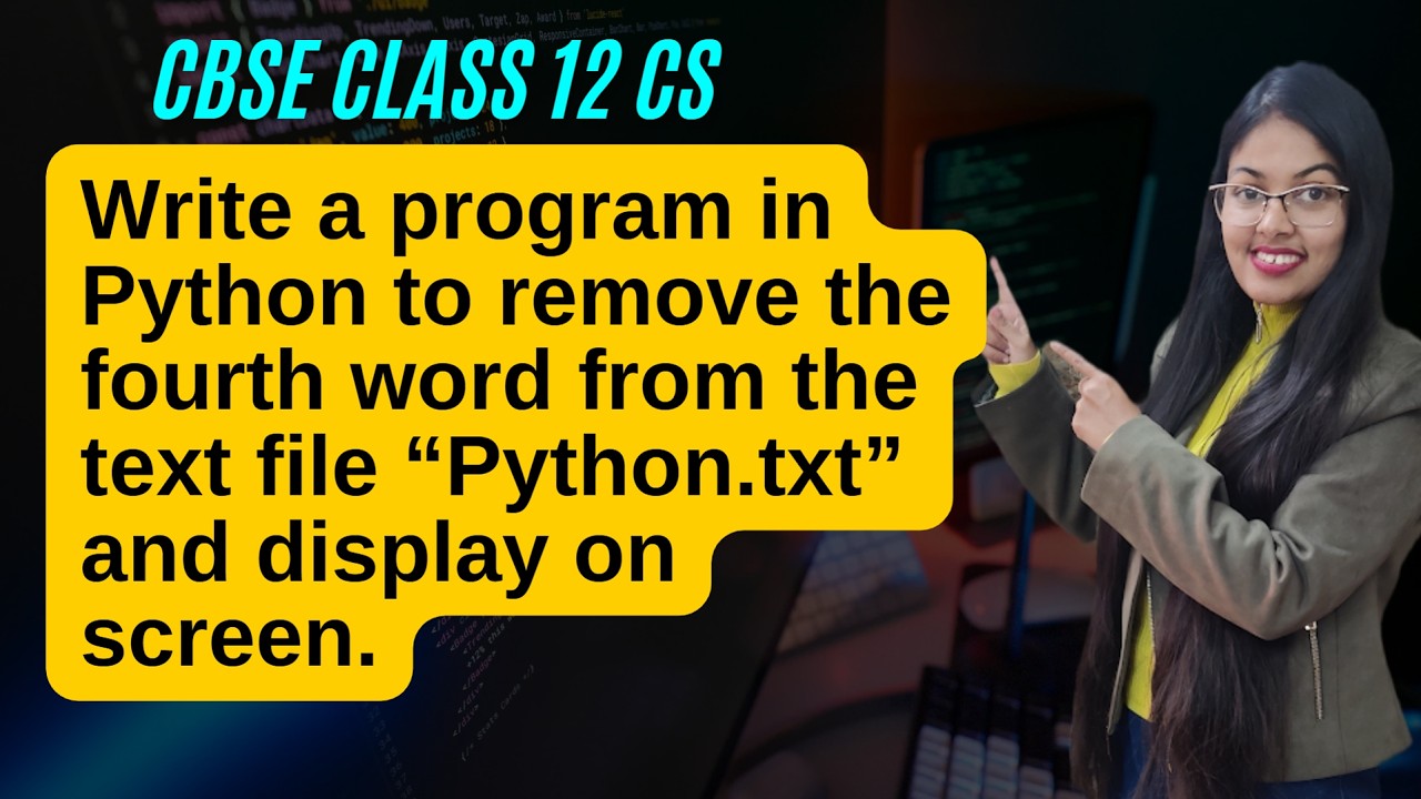 Python program to remove fourth word from the text file - YouTube
