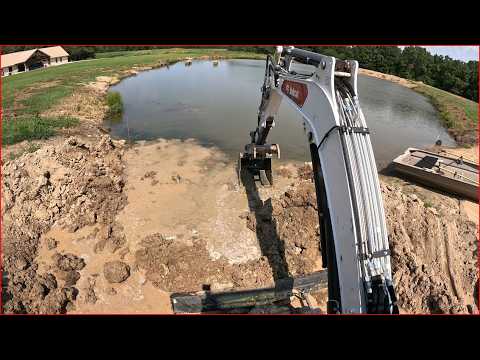 Connecting the 2 Ponds!! Cutting open the new Boat Channel!