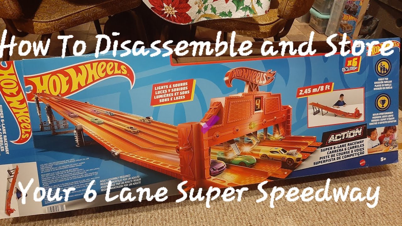 How To Take Down And Fold Up Hotwheels 6 Lane Super Speedway - YouTube