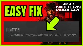 How To FIX Lobby Not Found Error Code 2901 In Modern Warfare 3 (ALL FIXES 2026)