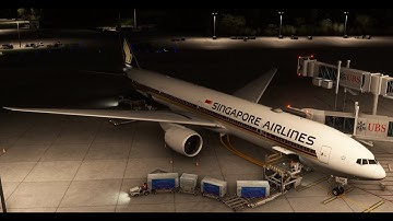 MSFS20 - PMDG B77W - Late Night CAVOK Arrival Into Zurich RW14 - SIAV Group - VATSIM (SQ346)