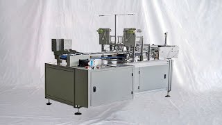 Disposable face masks ear loops welder MC with stack feeder machine de soudure de boucle d'oreille