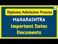 First Year Diploma Admission Process, Important dates and Documents | Maharashtra | MSBTE