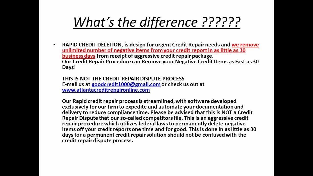 Credit deletion credit repair credit wipe credit sweep erase bad credit