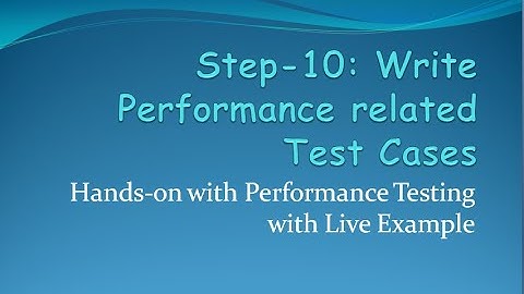 Hands on with Performance Testing