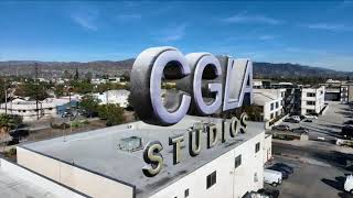 CGLA Drone #1 high over CGLA Studios
