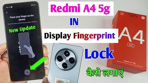 redmi a4 5g in display fingerprint setting / redmi a4 5g me display fingerprint lock kaise lagaye