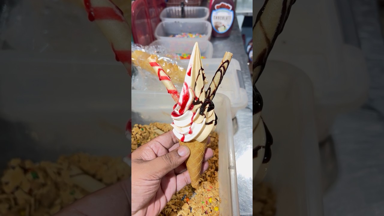 2 in 1 Chocolate Strawberry Wispy Cone || 