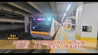 【前面展望】　JR南武線　立川駅から川崎駅