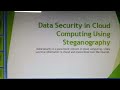 Enhancing Cloud Data Security with Steganography Techniques π