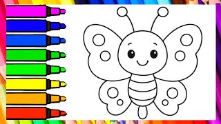 How to Color a Butterfly | Easy Butterfly Coloring Page for Kids