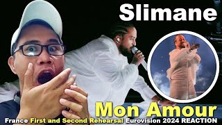 Slimane - Mon Amour - First and Second Rehearsal Eurovision 2024 REACTION