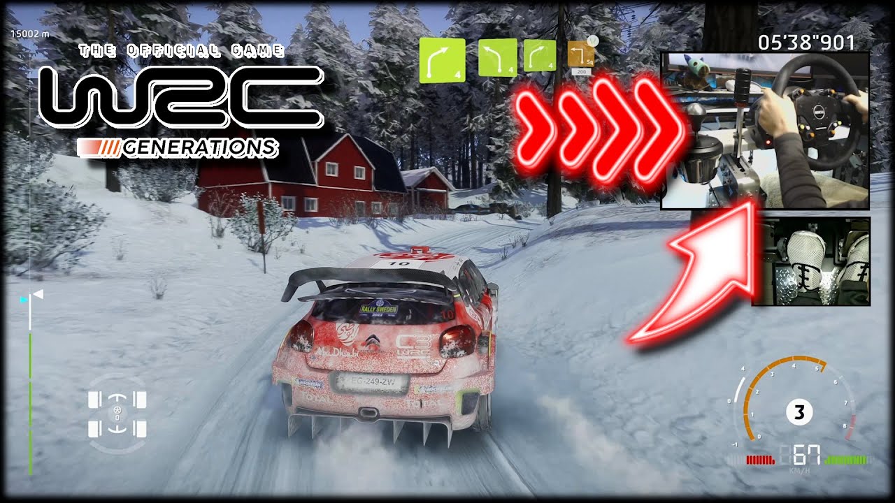 Citroën C3 WRC Rally Sweden Epic stage / WRC Generations Wheel + Handbrake Thrustmaster PS5 PC
