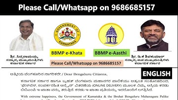 BBMP e-Khata ENGLISH Version | Apply BBMP e-Khata Online|step-by-step process|e-Aasthi 2