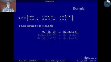 Answer set solving in practice, operational characterization, fitting operator