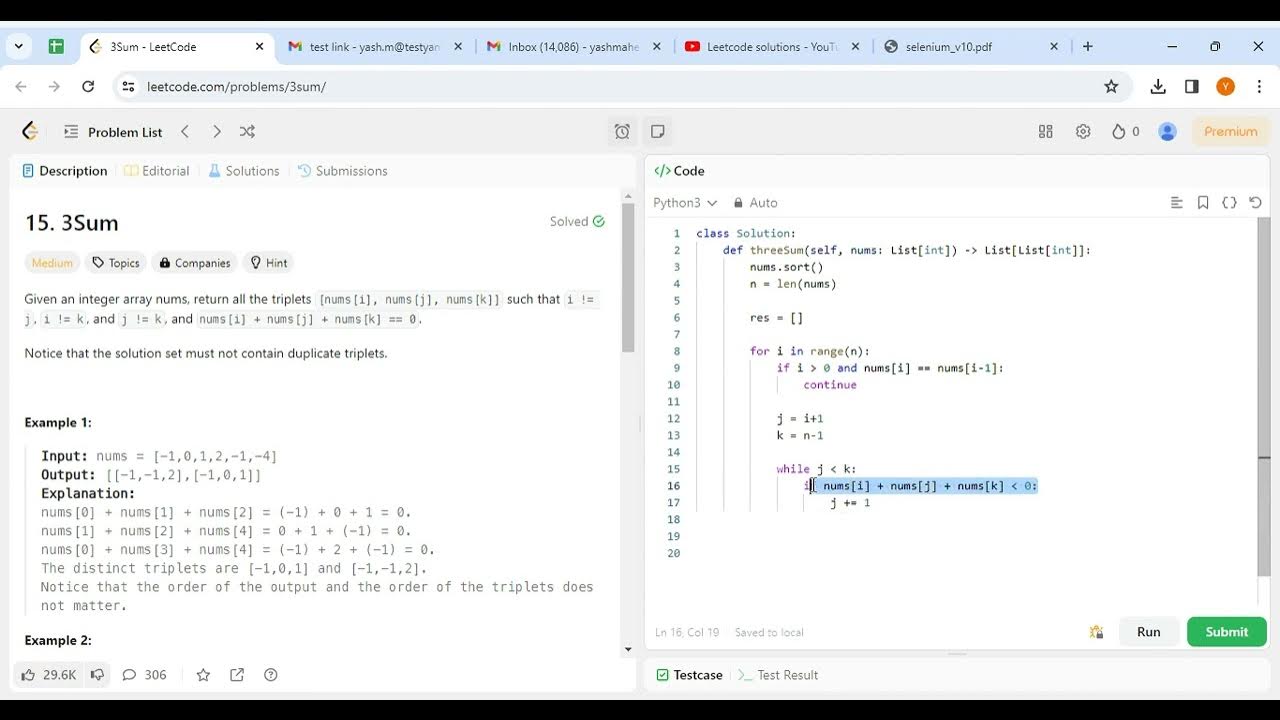 Leetcode 15. 3Sum #leetcode #dsa - YouTube
