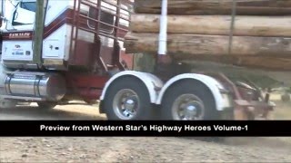 Western Star 4800 with folding logging jinker in Tasmania
