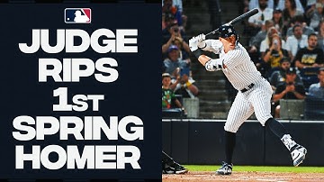 Aaron Judge SMASHED this ball for his first Spring Training home run!
