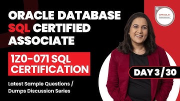 1Z0-071 SQL Certification Latest Sample Questions / Dumps Discussion 2022 Series - Day 3