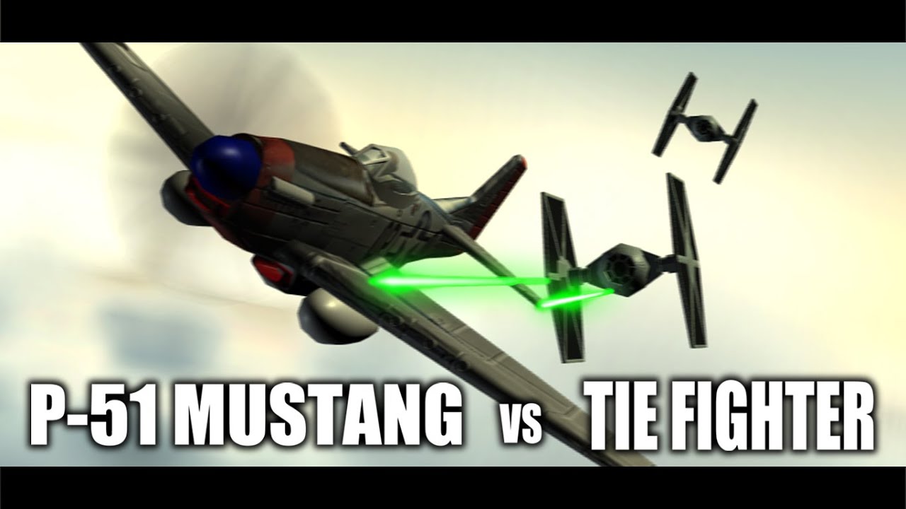P-51 MUSTANG  VS  TIE FIGHTER