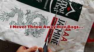 I Never Throw Away Rice Bags… So I Made These Purses. Easy DIY Sewing Project