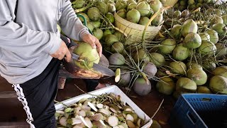 Любители Кокоса! Удивительные Навыки Резки Кокоса – Тайская Уличная Еда