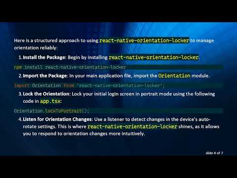 Solving the Issue of React Native Orientation Not Responding to System Auto Rotate Status