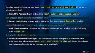 Solving the Issue of React Native Orientation Not Responding to System Auto Rotate Status
