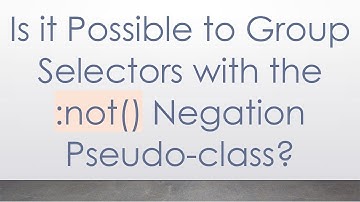 Is it Possible to Group Selectors with the :not() Negation Pseudo-class?
