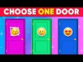 Choose one door  2 good and 1 bad  dont choose the wrong door  monkey quiz