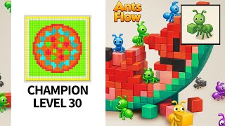 Champion Level 30 Ants Flow Color Pixel Puzzle Gameplay Walkthrough