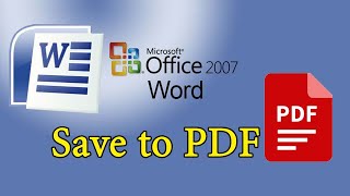 How to Save a MS Word 2007 document As PDF | (MS Word 2007, DOC to PDF)