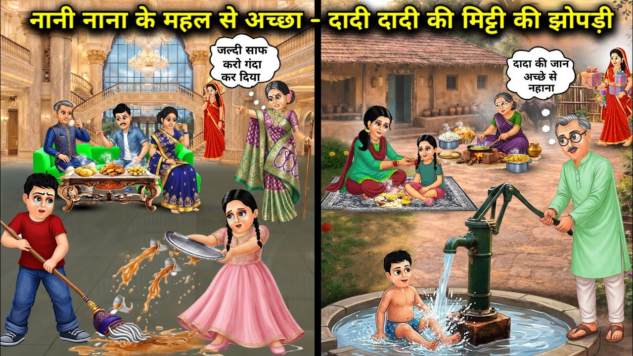  नानी नाना के महल से अच्छा - दादी दादी की मिट्टी की झोपड़ी  || Grandmother's mud hut is better than 