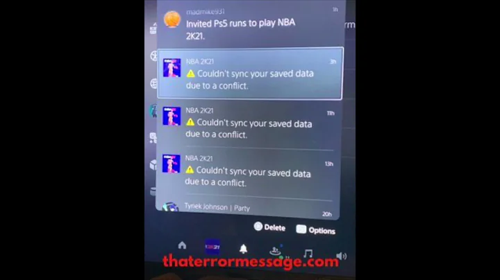Couldn't sync your saved data due to a conflict (NBA 2K21)