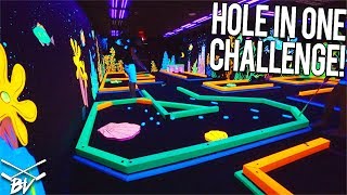HOLE IN ONE ON EVERY HOLE?! - MINI GOLF HOLE IN ONE TRICK SHOT CHALLENGE!