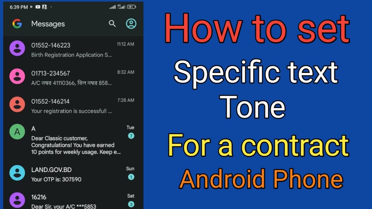 How to set specific text tone for a contract in Android - YouTube