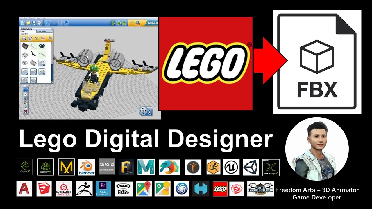 Lego Digital to FBX - 3D Modeling Tutorial - YouTube